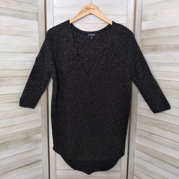 Express Sweaters - Express Gold Flecked Sweater